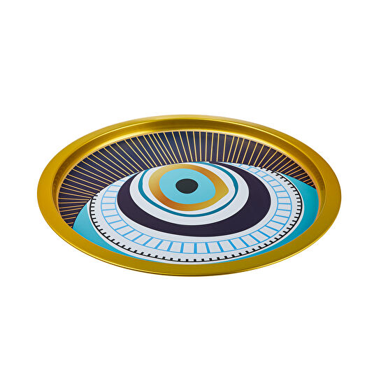 Karaca Nazar Metal Yuvarlak Tepsi