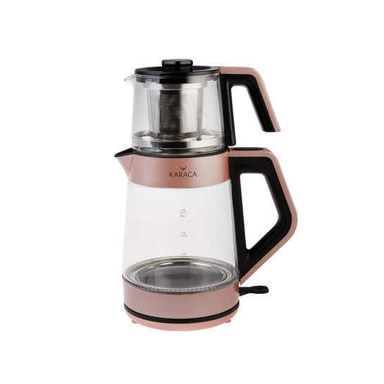 Karaca Rosegold Cam Led Işıklı Çay Makinesi