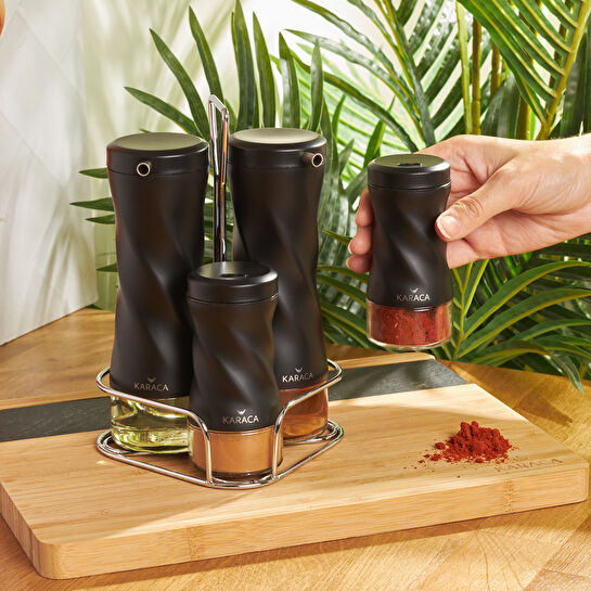 Karaca Tottori Black Cam Salata Seti