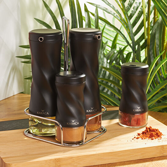 Karaca Tottori Black Cam Salata Seti