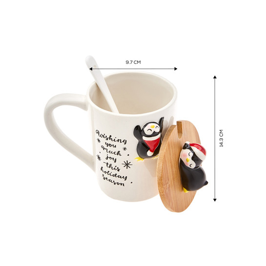Karaca New Penguin Wiht Spoon Mug Np22 375 ml
