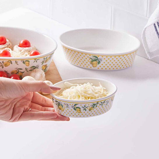 Karaca Lemon Oval Fırın Kabı 12 cm