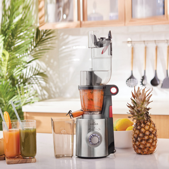 Karaca Slow Juicer 2 in 1 Yavaş Sıkım Katı Meyve ve Narenciye Sıkacağı 