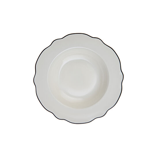 Karaca Almond Black Line 24 Parça 6 Kişilik Porselen Yemek Takımı