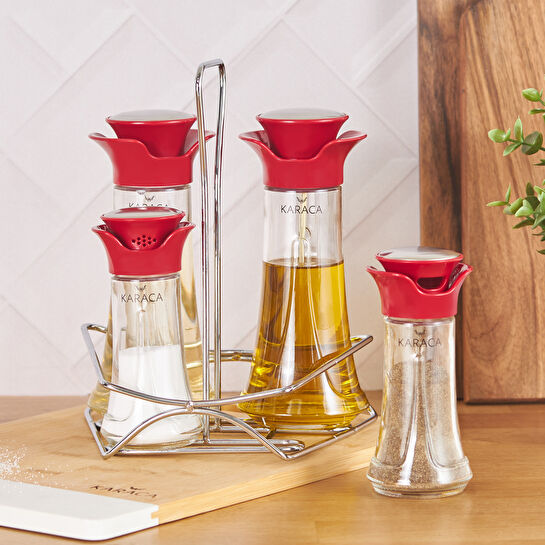 Karaca Nori Red 5 Parça Cam Salata Seti