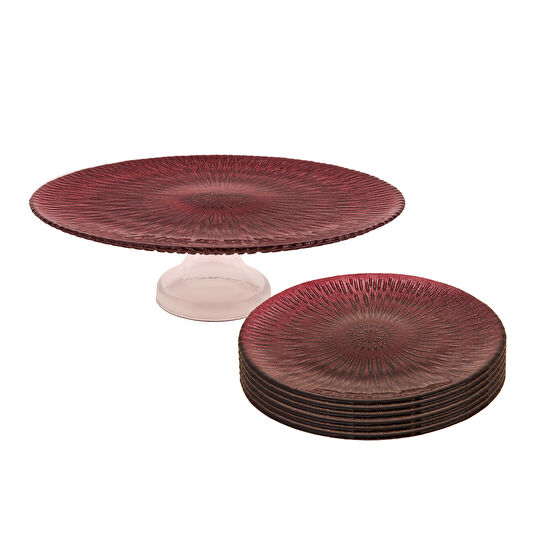 Karaca Merta Bordo 7 Parça Pasta/Tatlı Seti