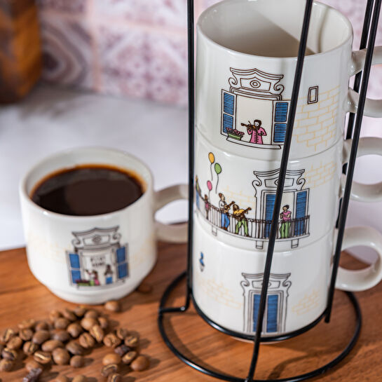 Karaca Melody 4'lü Standlı Çay Fincanı