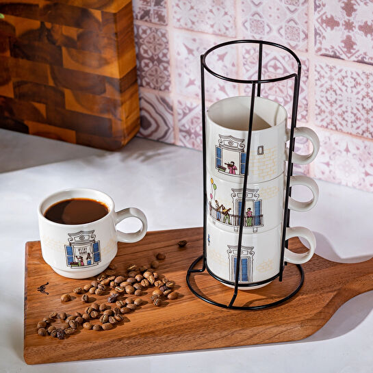 Karaca Melody 4'lü Standlı Çay Fincanı