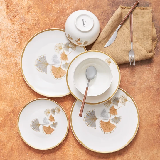 Karaca Gingko 18 Parça 6 Kişilik Porselen Yemek Takımı