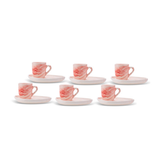Karaca Siraye Kırmızı 6 Kişilik Kahve Fincanı Takımı 90 ml