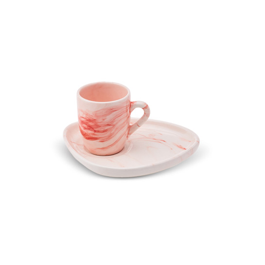 Karaca Siraye Kırmızı 6 Kişilik Kahve Fincanı Takımı 90 ml