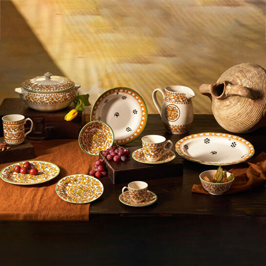 Karaca Paye Selçuklu Serisi Sarı Porselen Ekmek Tabağı 16 cm