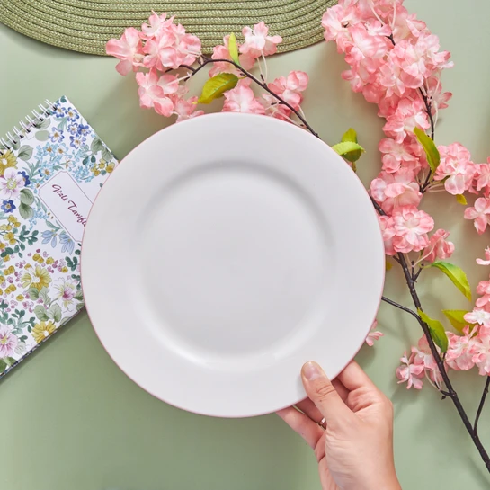 Karaca Elica Pembe Servis Tabağı 25 cm
