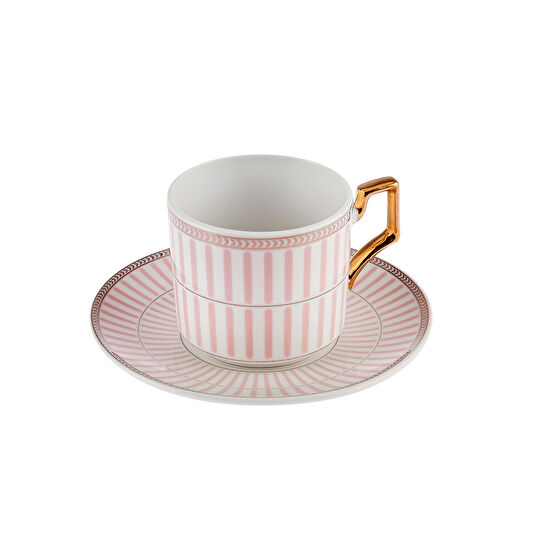 Karaca Jolly Pink Thin Line 2 Kişilik Çay Fincan Takımı 220 ml