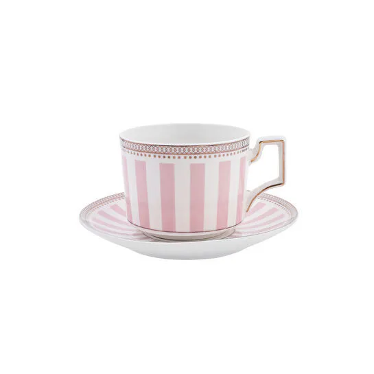 Karaca Jolly Pink Bold Line 6 Kişilik Kahve Fincan Takımı 100 ml