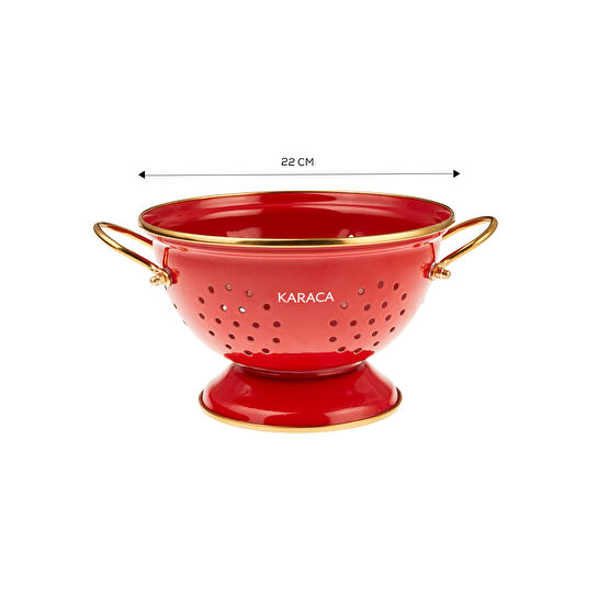 Karaca Retro Kırmızı Süzgeç 22cm