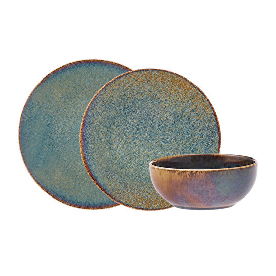 Karaca Reactive Emerald 18 Parça 6 Kişilik Porselen Yemek Takımı