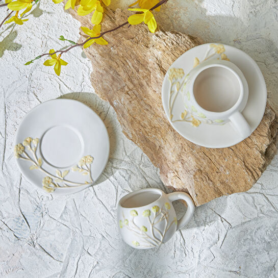 Karaca Potentilla 2 Kişilik Büyük Boy Kahve Fincanı