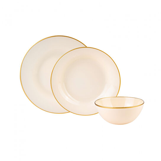 Karaca Retro New Krem 18 Parça 6 Kişilik Yemek Takımı