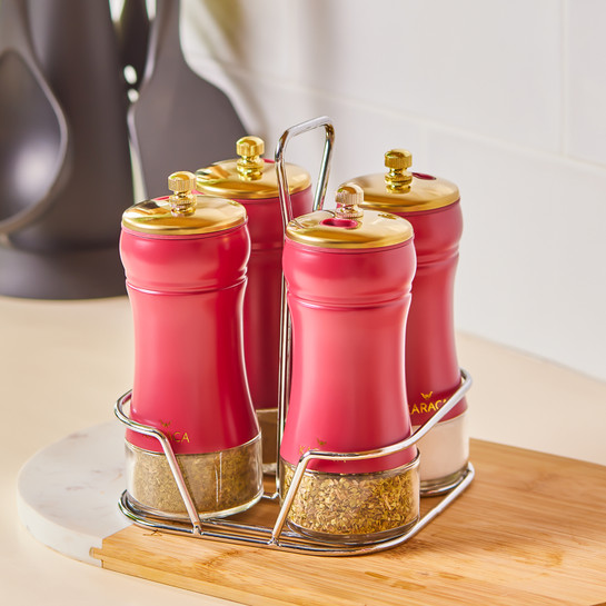 Karaca Gold Berry 5 Parça Cam Baharat Takımı