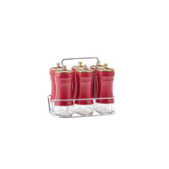 Karaca Gold Berry 7 Parça Kare Cam Baharat Takımı