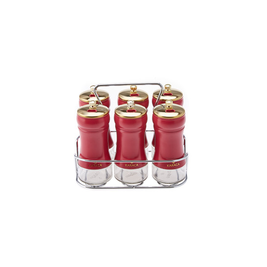 Karaca Gold Berry 7 Parça Kare Cam Baharat Takımı