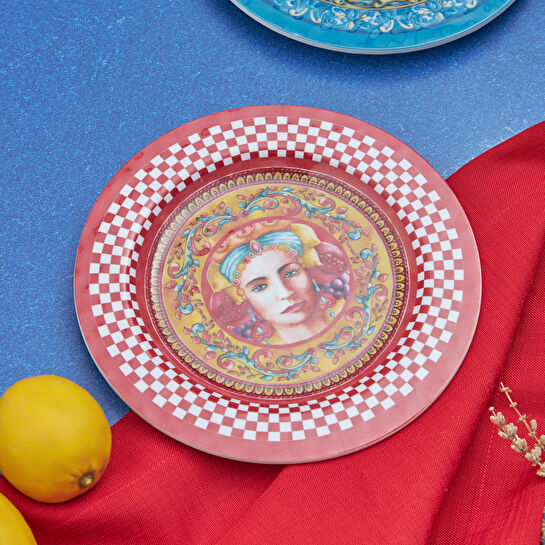 Karaca Letizia Red Woman Pasta Tabağı 21,5 cm