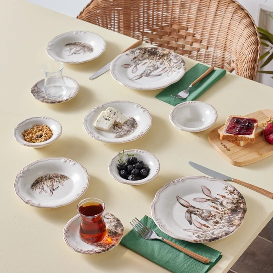 Karaca Bunny 12 Parça 2 Kişilik Kahvaltı/Pasta Takımı