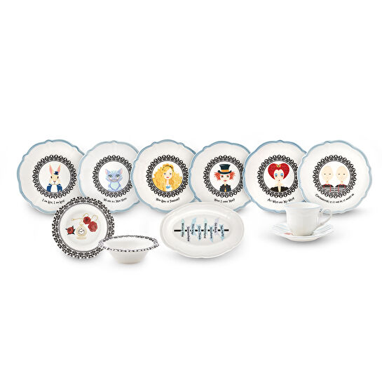 Karaca Alice In Wonderland 26 Parça 6 Kişilik Kahvaltı/Servis Takımı