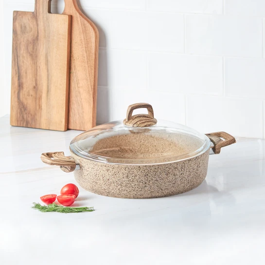 Karaca Wood Silver Biogranit Pilav/Karnıyarık Tenceresi 30 cm
