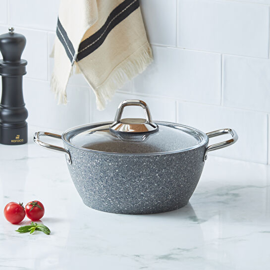 Karaca Biogranit Vierno Tencere 24 Cm Gri