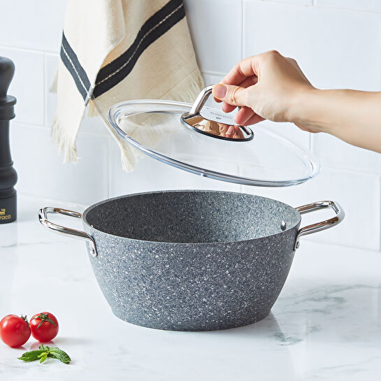 Karaca Biogranit Vierno Tencere 24 Cm Gri