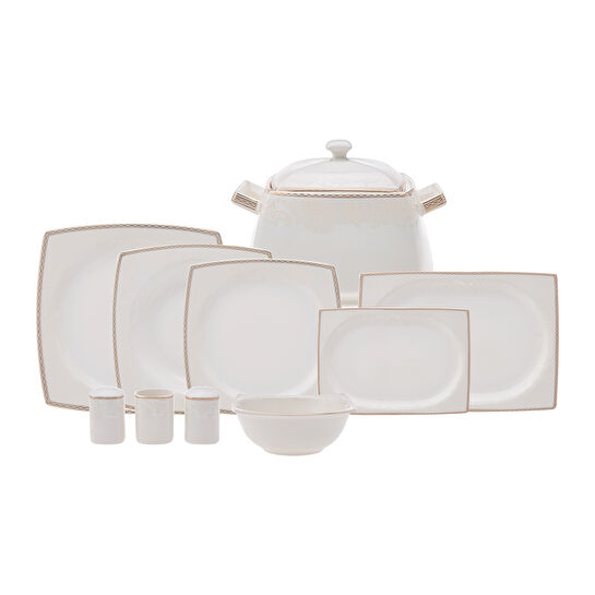 Karaca Raisa Cream 60 Parça 12 Kişilik Porselen Yemek Takımı