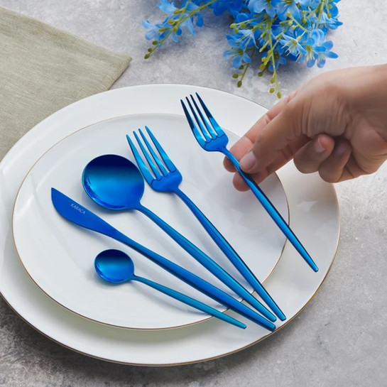 Karaca Orion 30 Parça 6 Kişilik Çatal Kaşık Bıçak Takımı Blue