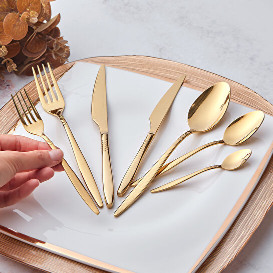 Karaca Laurel Gold 42 Parça Çatal Kaşık Bıçak Seti