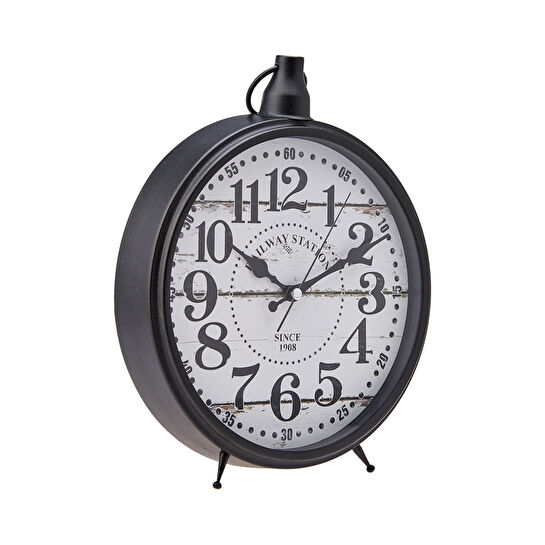 Karaca Peter Metal Çerçeveli Siyah Masa ve Duvar Saati 25x34 cm Cookplus Karaca Peter Metal Çerçeveli Siyah Masa ve Duvar Saati 25x34 cm Cookplus