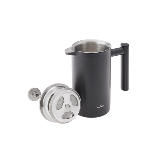 Karaca Çift Cidarlı Mat Siyah French Press 1000 ml