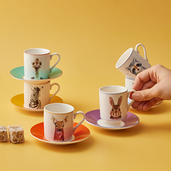 Karaca Zoo 6 Kişilik Kahve Fincan Takımı 80 ml