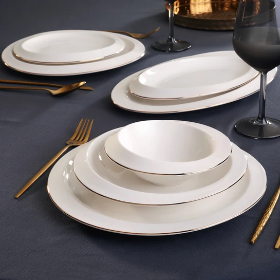 Karaca Streamline Horizon Porselen 27 Parça 6 Kişilik Yemek Takımı Gold 