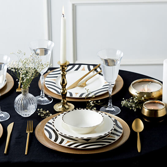 Karaca Roll 24 Parça 6 Kişilik Porselen Yemek Takımı