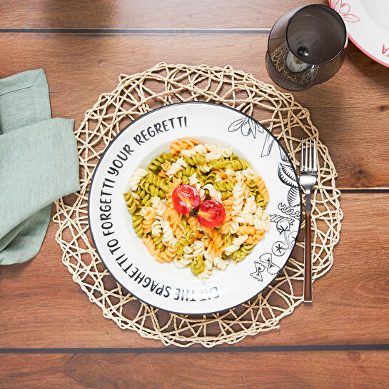 Karaca Makarna Tabağı Siyah 25 cm