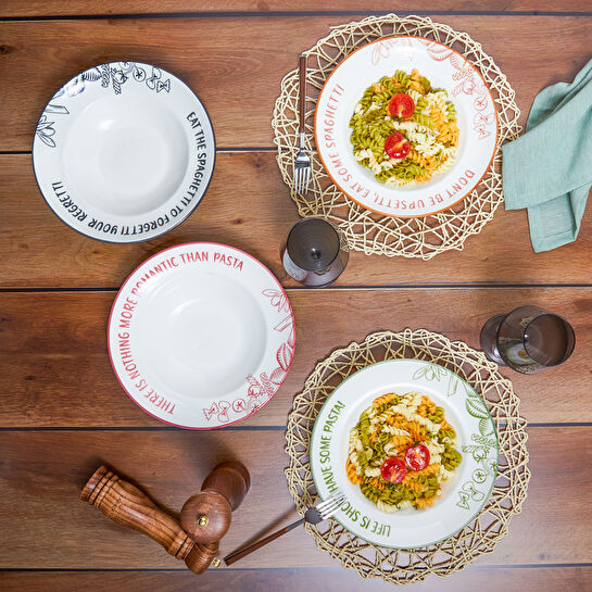 Karaca Makarna Tabağı Siyah 25 cm