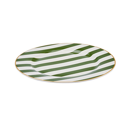Karaca Kışa Hazırlık Yeşil Çizgili Servis Tabağı 27 cm