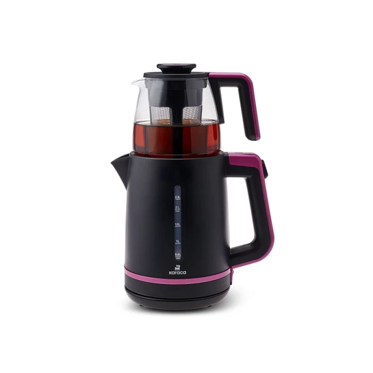 Karaca Maxi Tea XL 2in1 Cam Demlikli Çay Makinesi ve Kettle Raspberry