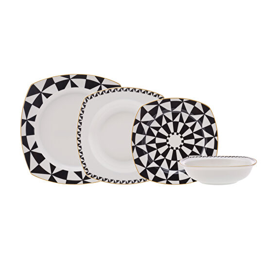 Karaca Triad 24 Parça 6 Kişilik Porselen Yemek Takımı