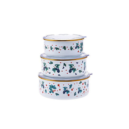 Karaca Very Berry 6 Parça Emaye Saklama Kabı