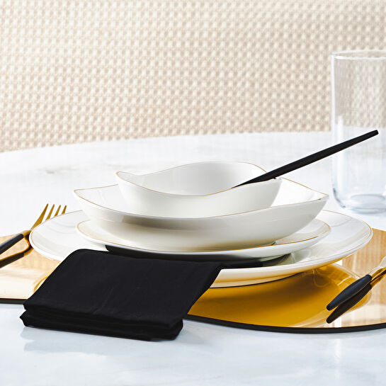 Karaca Streamline Middle Gold 24 Parça 6 Kişilik Porselen Yemek Takımı
