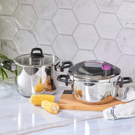 Karaca Perfect Purple İndüksiyon Tabanlı Düdüklü Tencere Seti 4+6 Lt