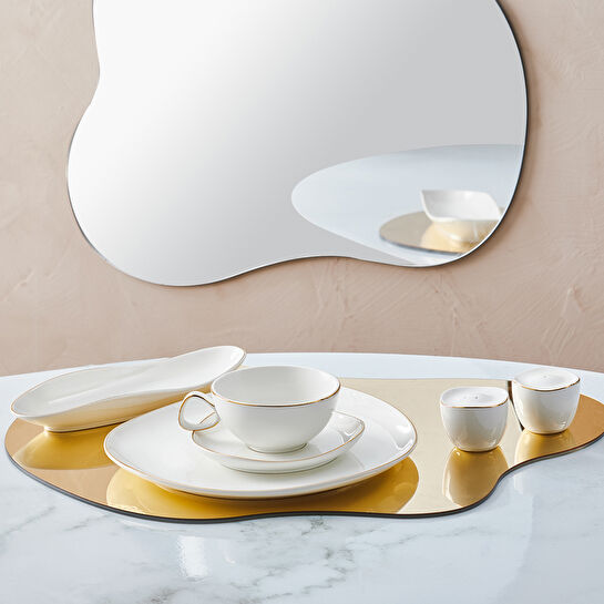 Karaca Streamline Middle Gold 28 Parça 6 Kişilik Kahvaltı/Servis Takımı
