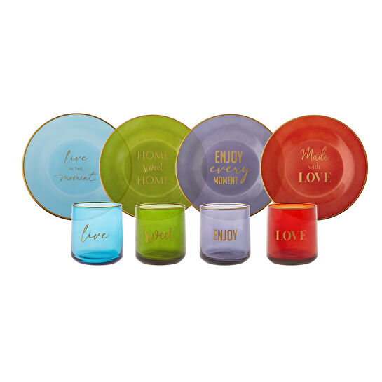 Karaca Intense 8 Parça Bardaklı Kek/Pasta Takımı